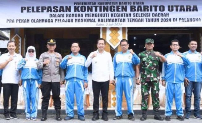 Pj Bupati Barito Utara Melepas Kontingen Seleksi Pra-Popnas 2024