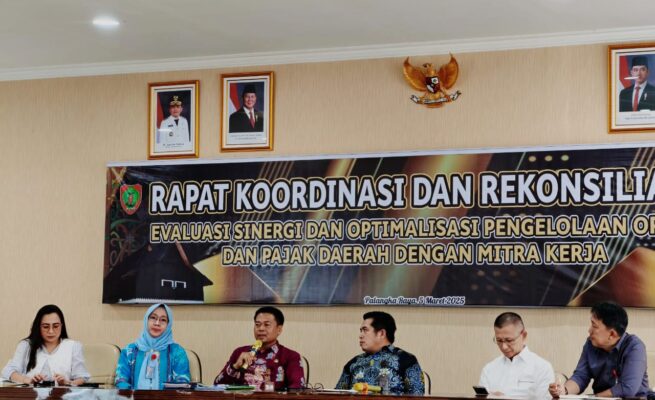 Bapenda Kalteng Gelar Rakor Evaluasi Opsen Pajak Daerah Bersama Mitra Kerja