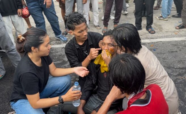 Ricuh Aksi Mahasiswa dan Ojol di Palangka Raya, Dua Orang Alami Luka Serius