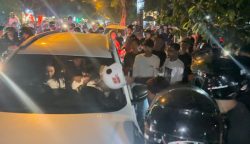 Pengendara Mobil Nyaris Diamuk Massa Ditengah Suasana Balap Liar di Jalan RTA Milono