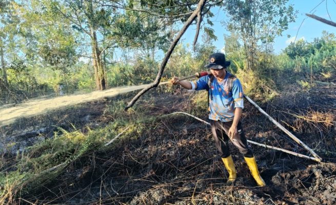 BPBD dan Tim Gabungan Berhasil Padamkan Karhutla di Jalan Hiu Putih, Lahan Gambut Seluas 0,60 Hektare Terselamatkan