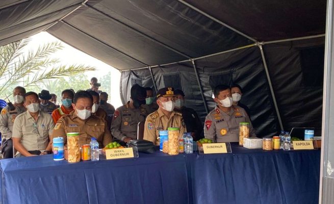 Gubernur Agustiar Sabran bersama Wagub Edy Pratowo ikuti Rakor secara virtual di Posko Brimob
