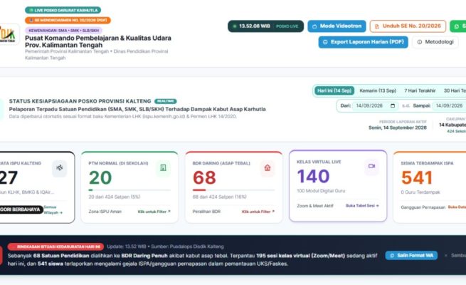 Disdik Kalteng Ubah Krisis Asap Jadi Momentum Transformasi Digital Pendidikan